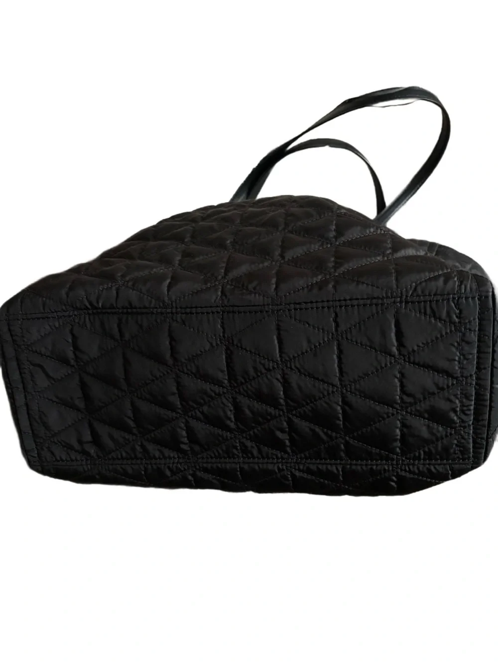 kate spade Black Quilted Tote with Strawberry Charm